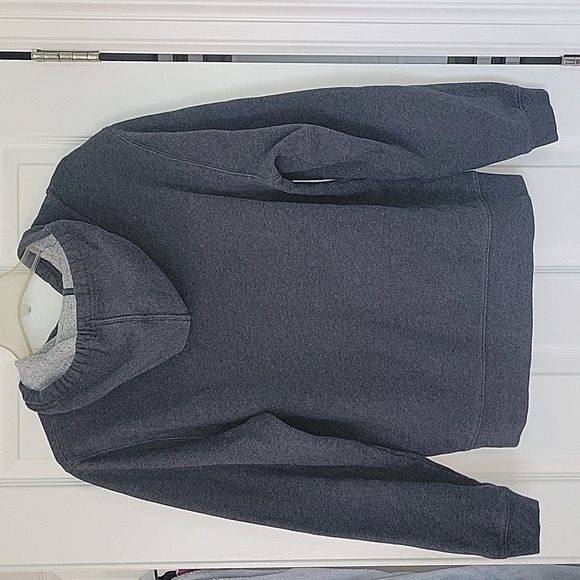 Champion hoodie. Dark grey, off-white logo on chest eeide strings. Stitched logo - Picture 3 of 5